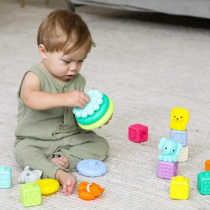 Infantino 315222 Caja de 20 Piezas Sensoriales Apilables 3
