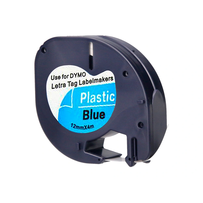 Q-connect Cinta Letratag 12mm x 4m Negro-Ultra Azul Compatible con Rotuladora Dymo para Oficina, Hogar y Escuela 2