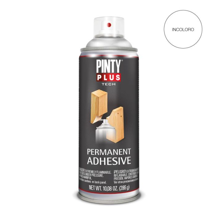 Pinty Plus Adhesivo Permanente Spray Blanco Mate 520cc Bricolaje Industria