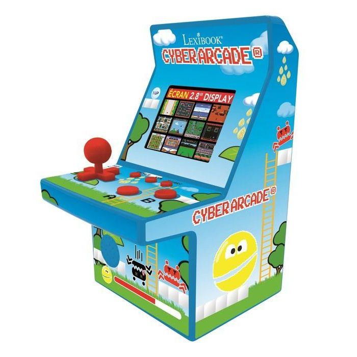 LEXIBOOK - Consola Cyber Arcade, 200 juegos, pantalla LCD a color 2.8