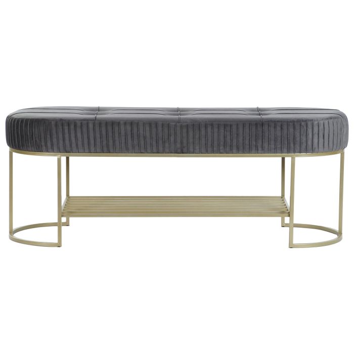 Banqueta DKD Home Decor Gris Dorado Metal 120 x 40 x 45 cm 4