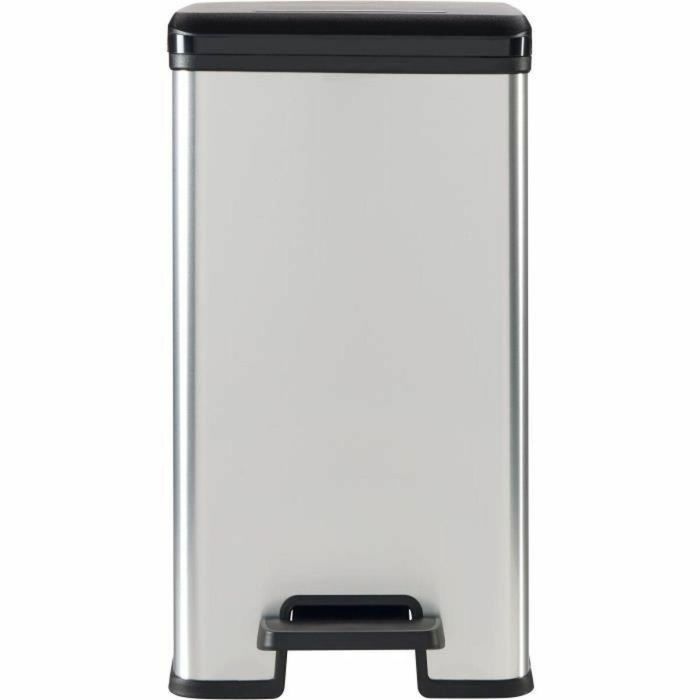 Papelera Slim - SLIM BIN - CURVER - 25L - Diseño compacto - 41 x 27 x 55 cm - Gris metalizado 4