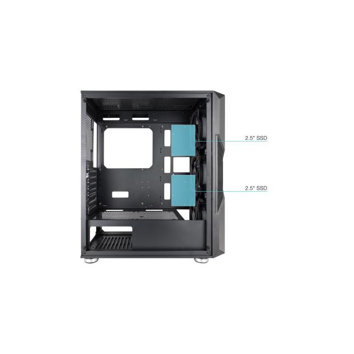 Tooq Caja Semitorre Gaming TQGCC103-B Nightcity Negra con Panel LED ARGB y Ventana Cristal Templado