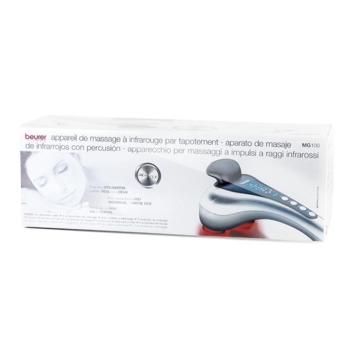 Beurer MG-100 Aparato de Masaje con Presión por Golpeteo e Infrarrojos, 4 Programas, 5 Velocidades, Carcasa de Aluminio 1