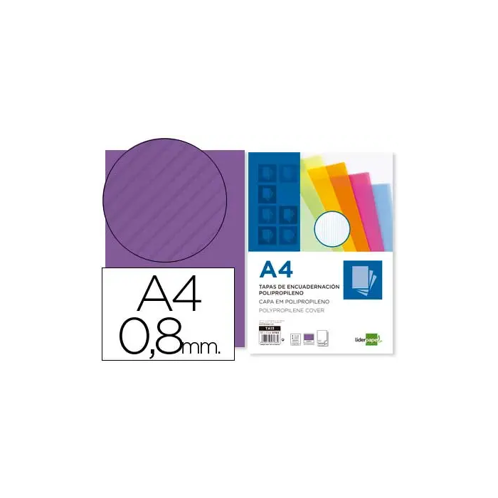 Liderpapel Tapa Encuadernacion Polipropileno Ondulado A4 0.8 mm Violeta Paquete 50 Unidades 0 Liderpapel Tapa Encuadernacion Polipropileno Ondulado A4 0.8 mm Violeta Paquete 50 Unidades 0