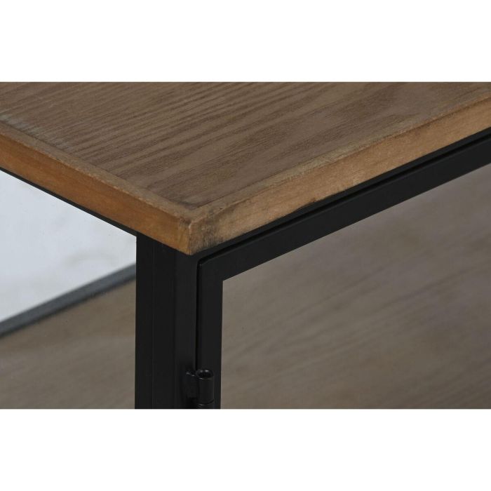 Botellero Home ESPRIT Negro Natural Madera Metal Cristal 102 x 32 x 60 cm 14