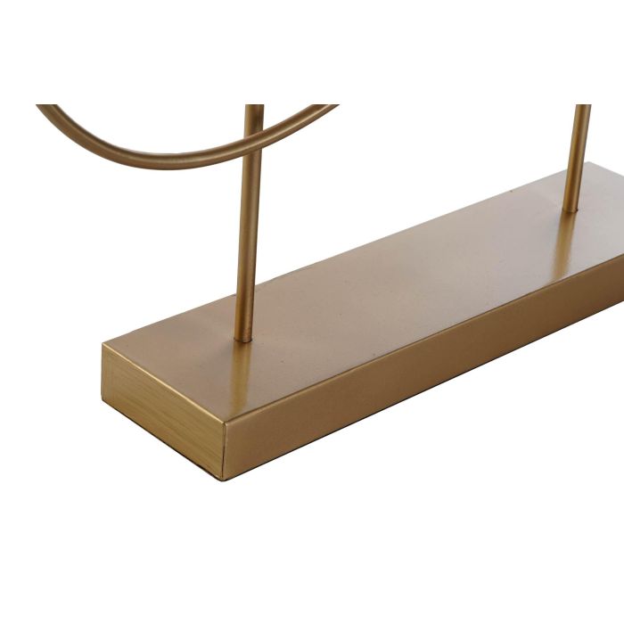 DKD Home Decor Decoración Abstracta Moderna de Metal, Colores Dorado, Blanco y Negro, Dimensiones 55 cm Alto x 56 cm Ancho 2