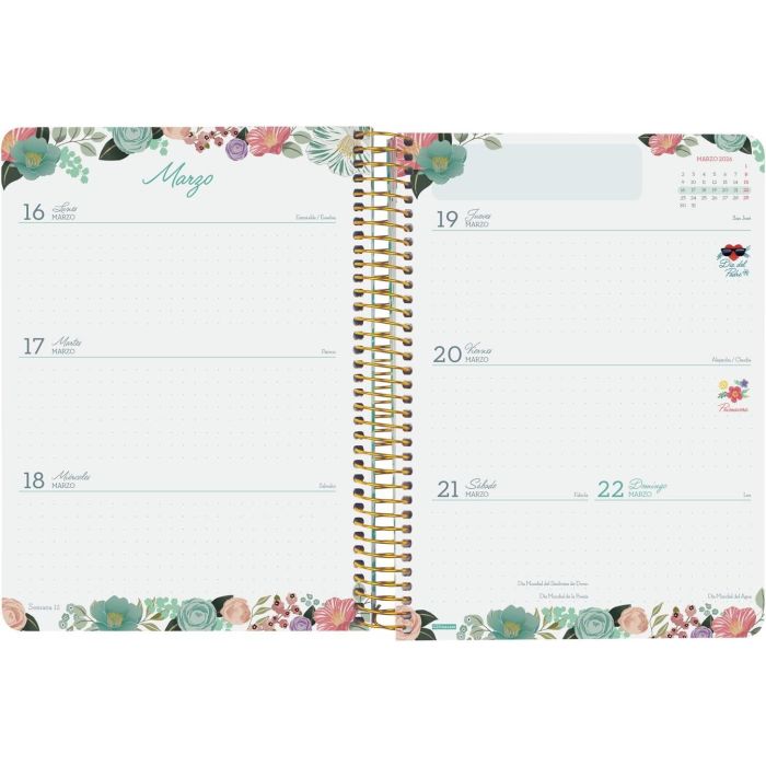Finocam Agenda Cloe Espiral 16 Meses E10 Svh, Tapa Dura con Cierre de Goma, Rosa, Septiembre 2025-Diciembre 2026 Finocam Agenda Cloe Espiral 16 Meses E10 Svh, Tapa Dura con Cierre de Goma, Rosa, Septiembre 2025-Diciembre 2026