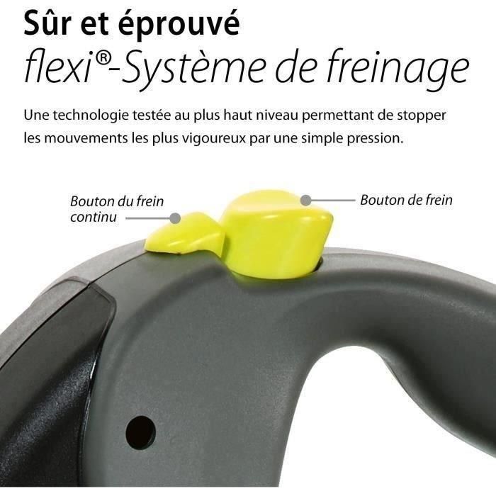 Flexi Correa Giant L Cinta 8m Neon para Perros, con Empuñadura Suave de Plástico y Nylon para Paseos Largos y Gran Libertad de Movimiento 5