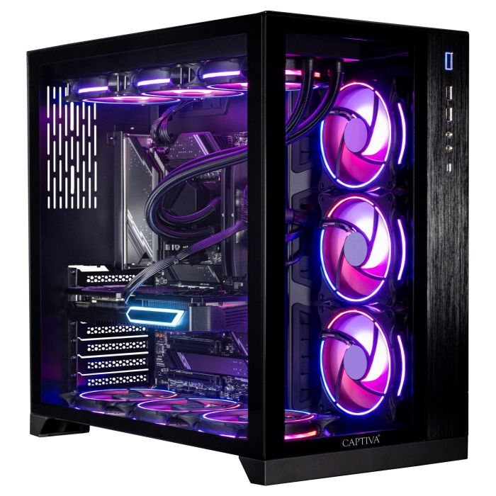 Captiva PC Gaming R89-085 - AMD Ryzen 7 9800X3D (4.7 GHz) 64GB DDR5 2TB SSD NVIDIA GeForce RTX 5080 16GB GDDR7 Windows 11 Home - Torre Negra con Refrigeración Líquida