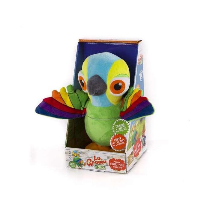 Peluche interactivo lorito pepe de la granja de zenon 34x17x13 cm Peluche interactivo lorito pepe de la granja de zenon 34x17x13 cm