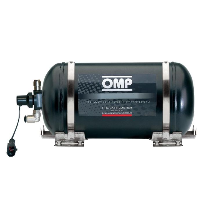 Omp Racing OMPCE0-SST1-A01 Sistema Extintor Eléctrico de Acero 4.25L Negro Homologado 7.7 kg