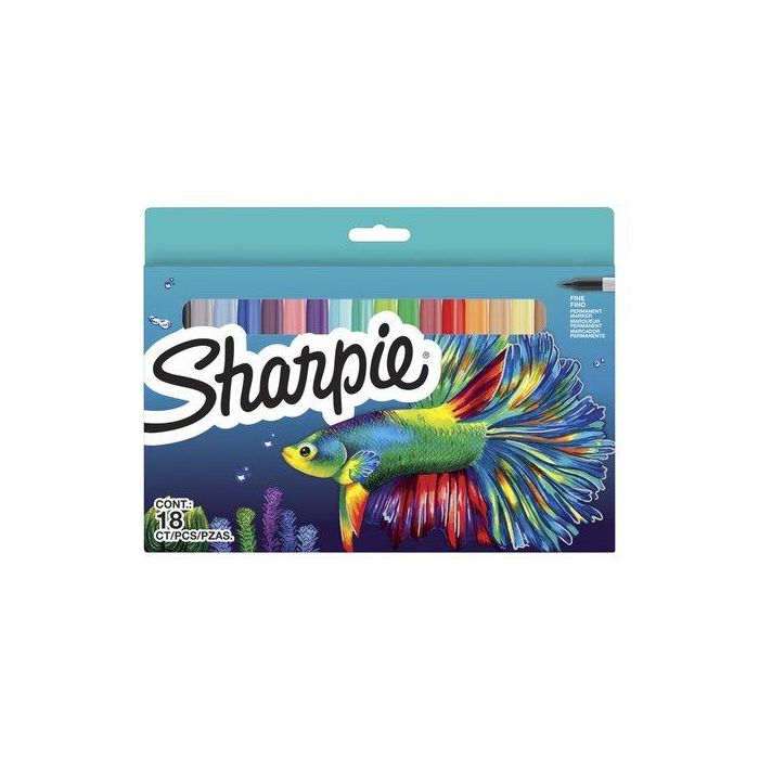 Rotulador Permanente Sharpie Fine Surtido Blister De 18