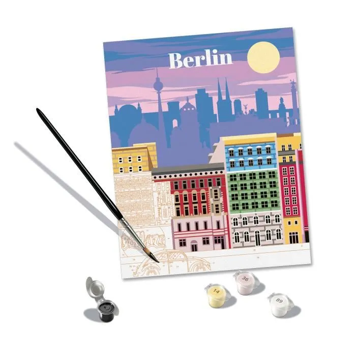 Ravensburger Pintar por Números 25521 para Adultos, Lienzo Berlín 24x30 cm 1