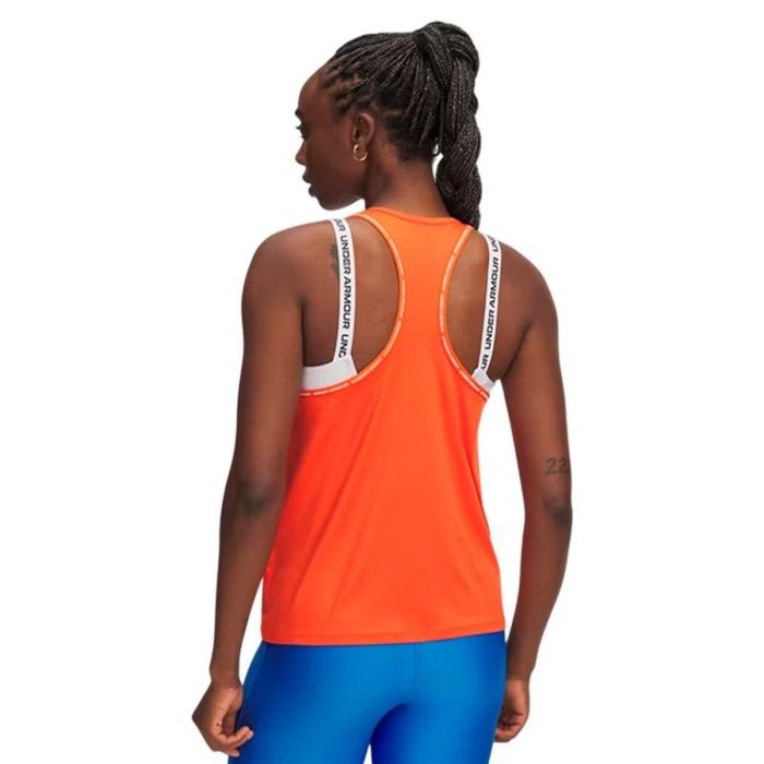 Camiseta para Mujer sin Mangas Under Armour Tech Knockout Naranja Fitness 18-20 años 1