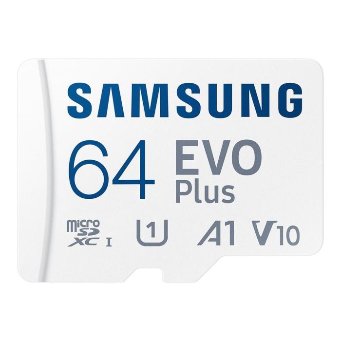 Samsung MB-MC64SA/EU Tarjeta Memoria microSD EVO Plus 2023 64GB 160MB/s Clase 10 U3 V30 A2 con Adaptador SD