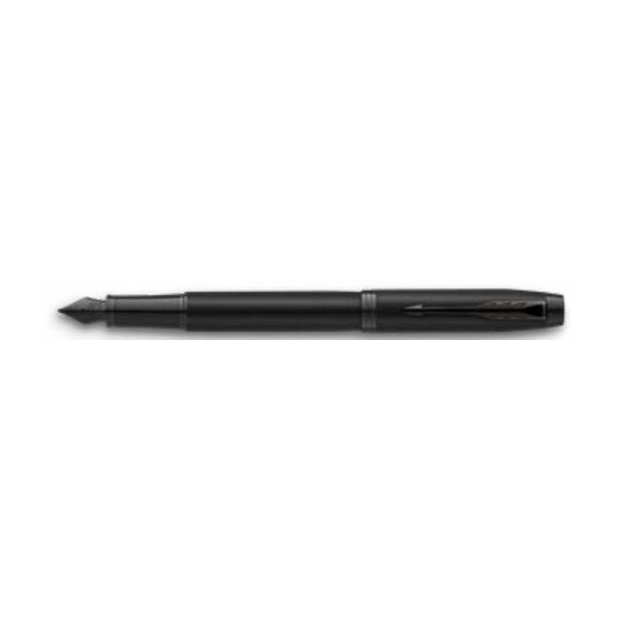 Parker IM Achromatic Pluma Estilográfica - Cuerpo Negro Mate/Adornos Negros - Punto Medio - Ref. 2127742