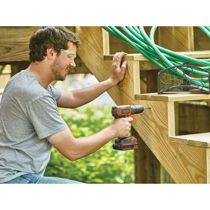 Black & Decker BDCDC18BAFC Taladro Atornillador Inalámbrico 18V Li-Ion 2 Baterías, 80 Accesorios, Vel. Variable, 10 Pos. Torque 5