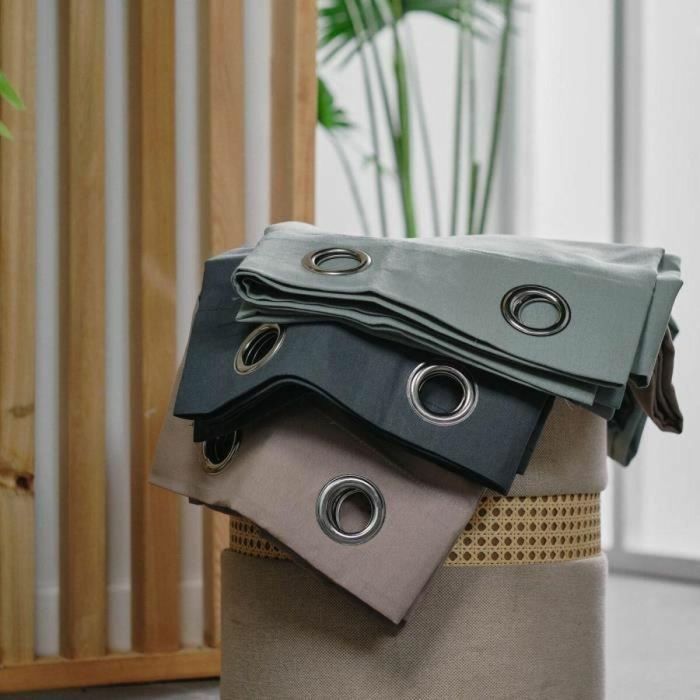 Today Cortina con ojales TOD1694780768868 - 140x240cm - 100% Algodón - Celadón 1