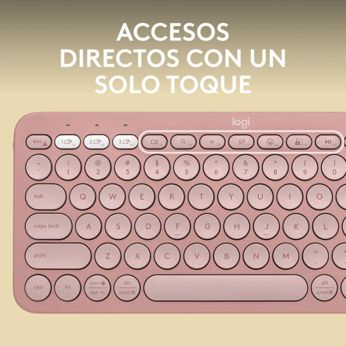 Teclado Inalámbrico Logitech K380s Rosa Qwerty Español 9