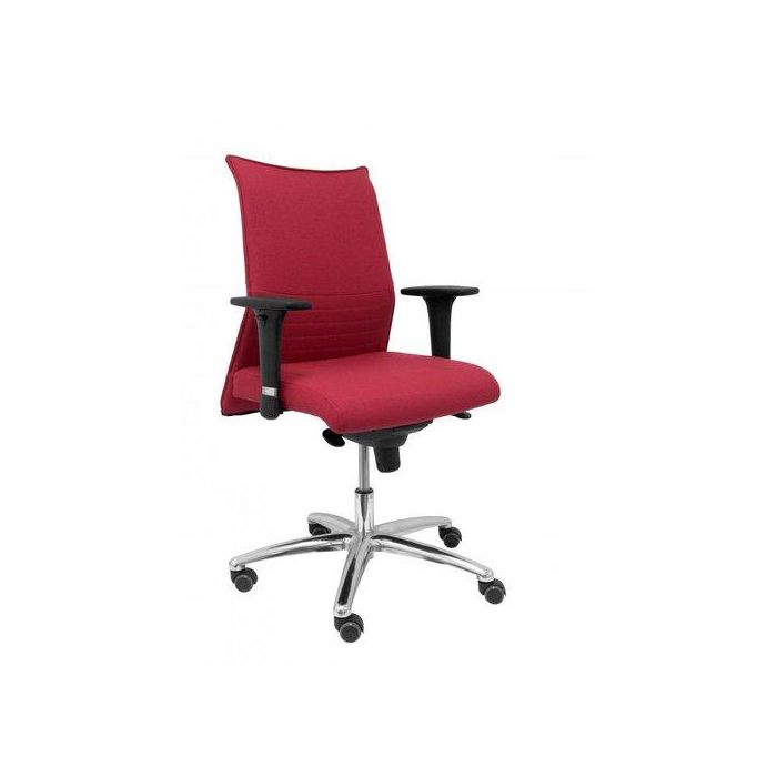 Silla Piqueras Y Crespo Albacete Xl Confidente Hasta 160 Kg Brazos Cromados Regulables Mecanismo Sincro Asiento Y Respaldo Reforzados Con Espuma Viscoelastica Tapizado Bali Granate