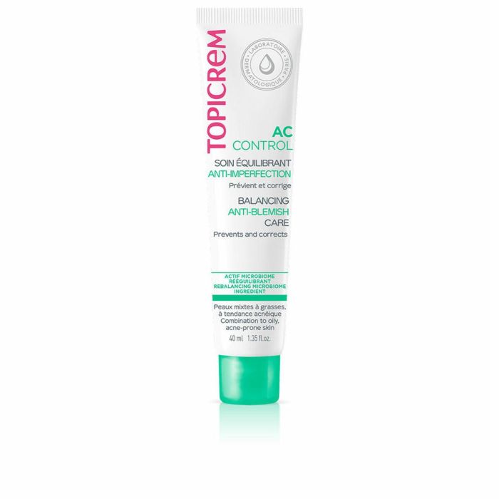 Topicrem AC CONTROL Cuidado Equilibrante Facial Anti-Acné Piel Grasa Matificante No Comedogénico 24H 40 ml