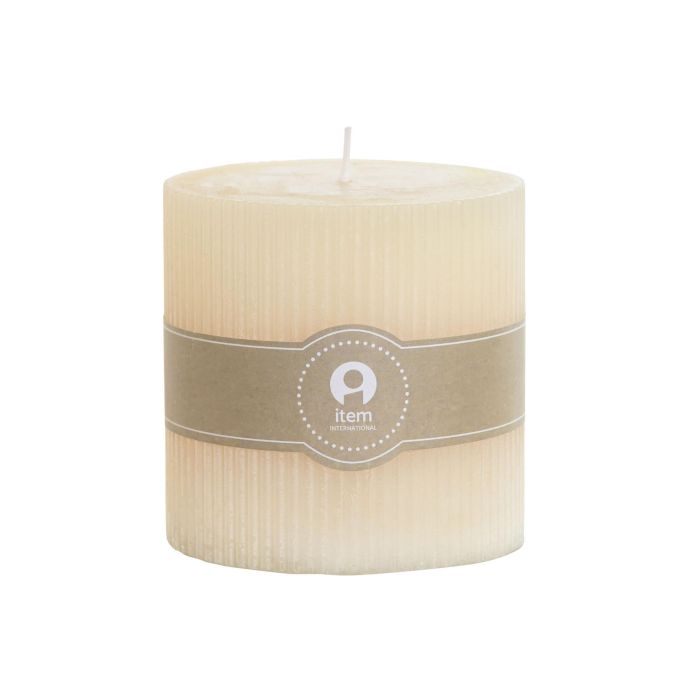 DKD Home Decor Vela Decorativa de Cera Crema Basicos 10x10x10 cm, 6 Unidades, 650g, Duración 85 horas