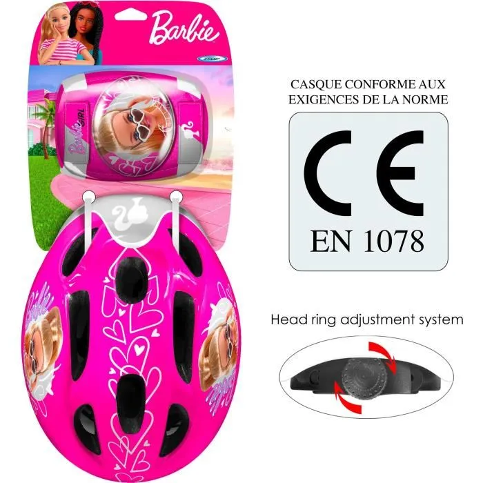 Stamp Casco + Coderas/Rodilleras Barbie para Niña con Ruedines Ajustables 1