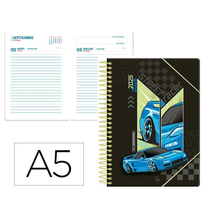 Agenda Escolar Liderpapel 25-26 Espiral Cars Azul Dia Pagina A5 Bilingüe Papel Fsc 80 gr 0 Agenda Escolar Liderpapel 25-26 Espiral Cars Azul Dia Pagina A5 Bilingüe Papel Fsc 80 gr 0