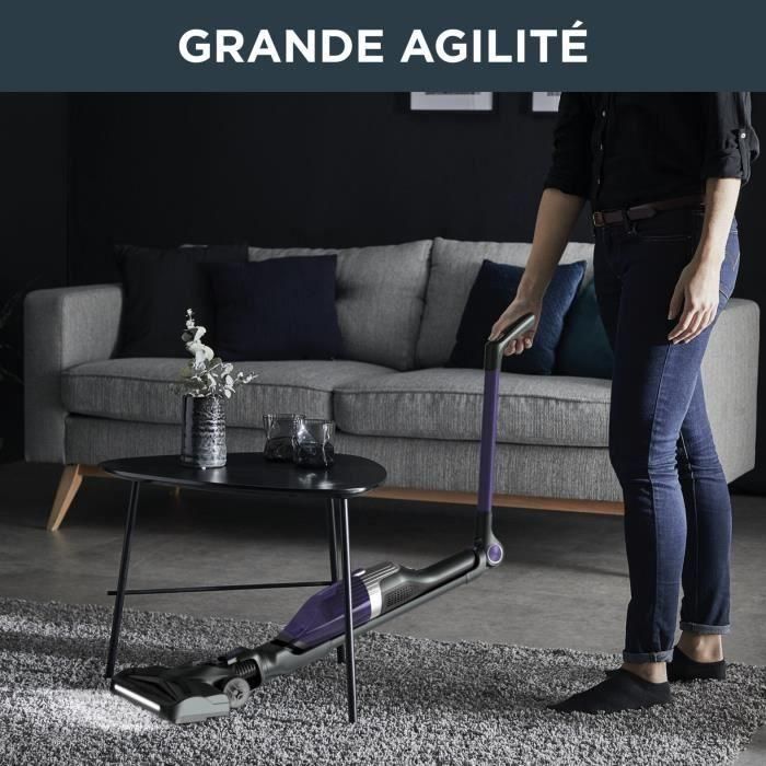Rowenta Wireless Broom Vacuum, tubo flexible, compacto, todo tipo de superficie, autonomía 40 min, X-trem, negro/púrpura RH1238WO 3
