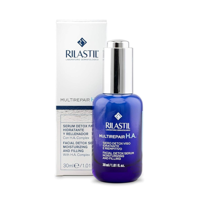 Rilastil MULTIREPAIR H.A. Suero Detox Viso 30 ml | Tratamiento Facial Hidratante Reafirmante Anti-polución