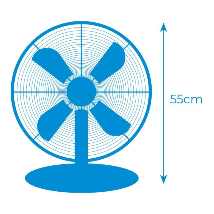 Edm Ventilador de sobremesa cromado 60W Ø40cm 3 velocidades ajustable/oscilante 4