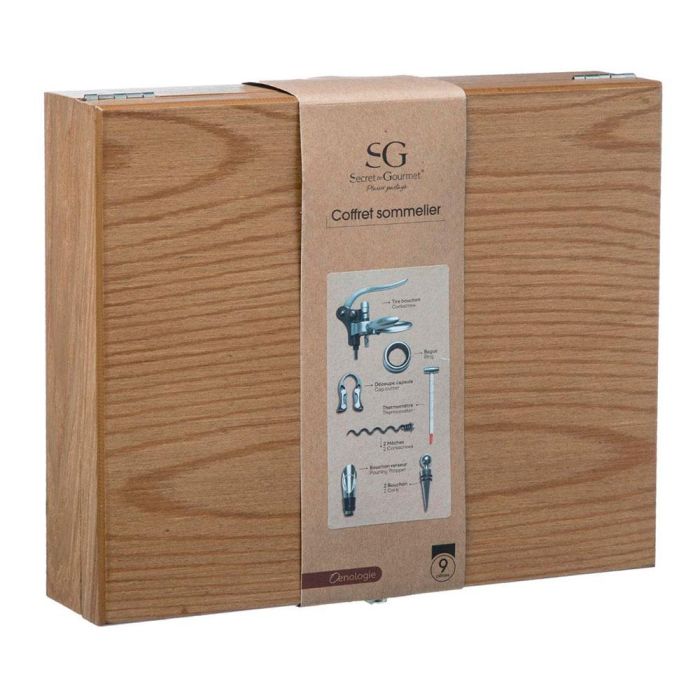 Box de madera sommelier 9 piezas 7