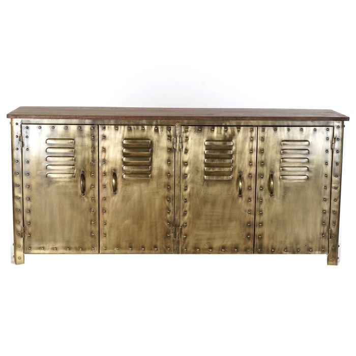 DKD Home Decor Buffet Loft Dorado de Metal con 4 Puertas y 4 Estanterías - Mueble Aparador de Almacenamiento 152x35x69 cm 6 DKD Home Decor Buffet Loft Dorado de Metal con 4 Puertas y 4 Estanterías - Mueble Aparador de Almacenamiento 152x35x69 cm 6
