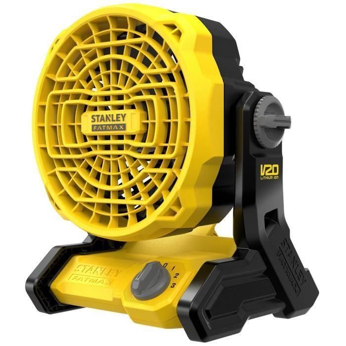 Ventilador - STANLEY - SFMCE001B-XJ - 3 velocidades - 1100 m3/h - 8h de autonomía Ventilador - STANLEY - SFMCE001B-XJ - 3 velocidades - 1100 m3/h - 8h de autonomía