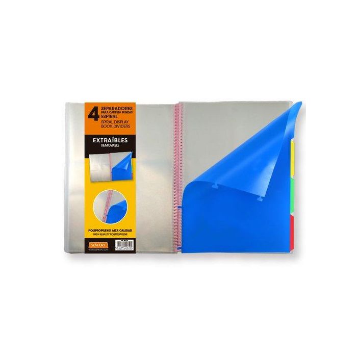 Separadores Senfort Dynamic Extraible Para Tarifarios Pp Opaco A4 4 Pestañas