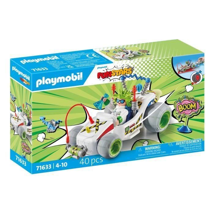 Playmobil 71633 Kart Racing Profesor Funstars con Accesorios para Carreras y Pilotos. Edad +4 años.