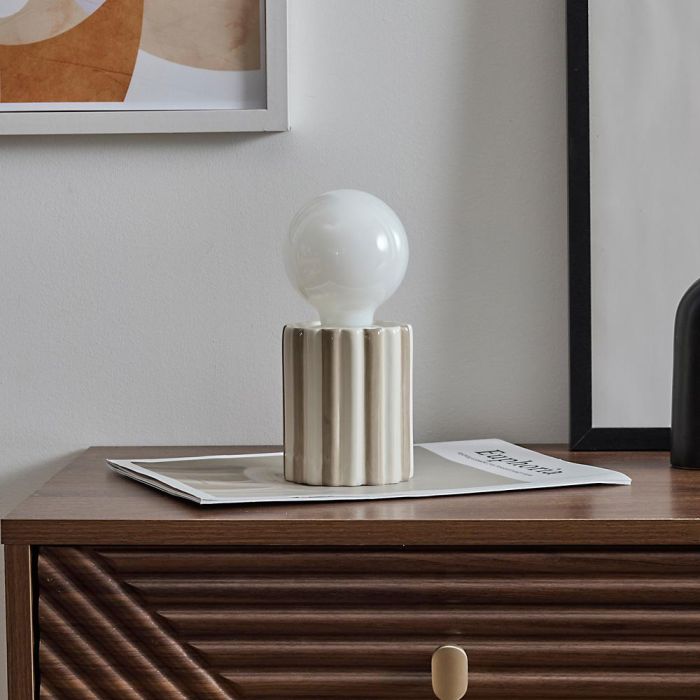 Lámpara Cerámica Taupé Home Deco Factory 3