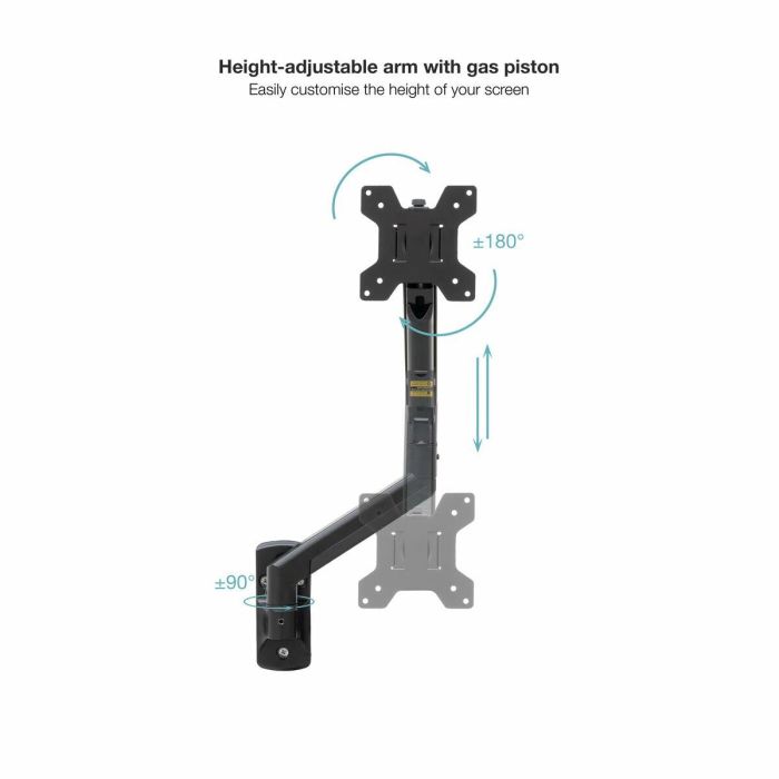 TooQ LP1334TNR-B Soporte para Monitor de Escritorio 13"-34" (hasta 10kg) Pinza/Atornillado con Resorte de Gas Blanco 8