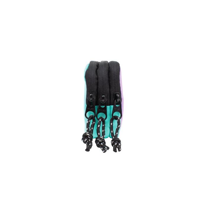 Estuche con 3 cremalleras sunset, verde-lila milan 1 Estuche con 3 cremalleras sunset, verde-lila milan 1