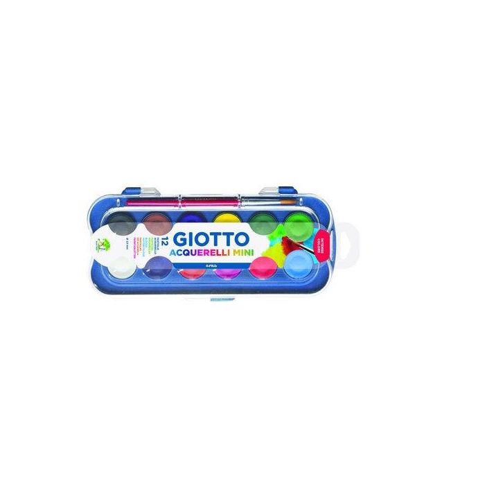 Acuarelas Giotto Mini 23Mm Estuche 12 + Pincel (Set de 10)
