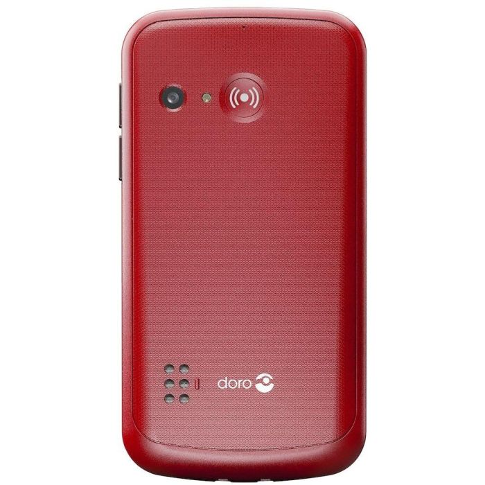 Doro 1880 Teléfono Básico Rojo 4G Libre, Pantalla 2.4", Cámara, Bluetooth 5.0, Linterna, Radio FM, USB-C 4