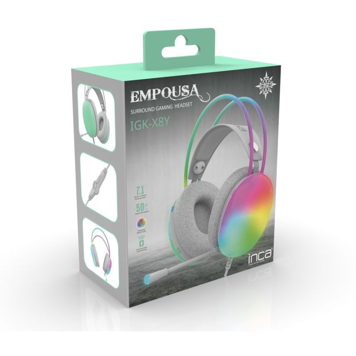 INCA Gaming Headset IGK-X8Y 7.1, USB, RGB-LED mint 5 INCA Gaming Headset IGK-X8Y 7.1, USB, RGB-LED mint 5