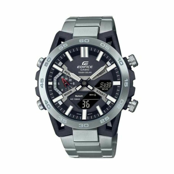 Casio ECB-2000D-1AEF Reloj Hombre, 51mm, Plateado, Bluetooth, Solar, Resistente al Agua 10 Bares