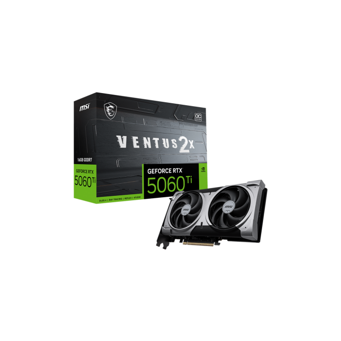 MSI 912-V535-005 Tarjeta Gráfica NVIDIA GeForce RTX 5060 Ti VENTUS 2X OC PLUS 16 GB GDDR7 PCIe 5.0 MSI 912-V535-005 Tarjeta Gráfica NVIDIA GeForce RTX 5060 Ti VENTUS 2X OC PLUS 16 GB GDDR7 PCIe 5.0