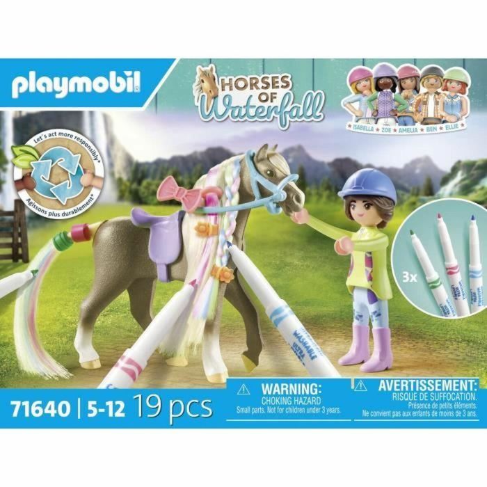Playmobil Set Caballo Colorear con Rotuladores CRAYOLA Lavables y Accesorios para el Pelo 3