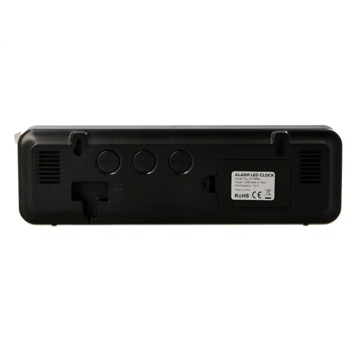 Q-connect Reloj Digital de Pared y Sobremesa con Temperatura, 2 Alarmas, LED y Medidas 230x35x70 mm 3