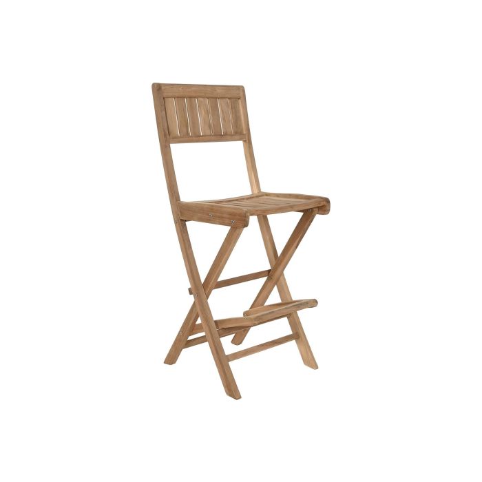 DKD Home Decor Taburete Plegable Bar Marron Teca 55 x 120 x 50 cm