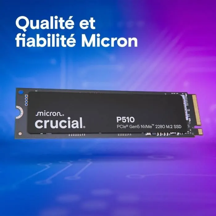 Crucial SSD Interno P510 1 TB PCIe Gen4 NVMe M.2 Velocidad de Lectura hasta 11000 MB/s CT1000P510SSD8 5