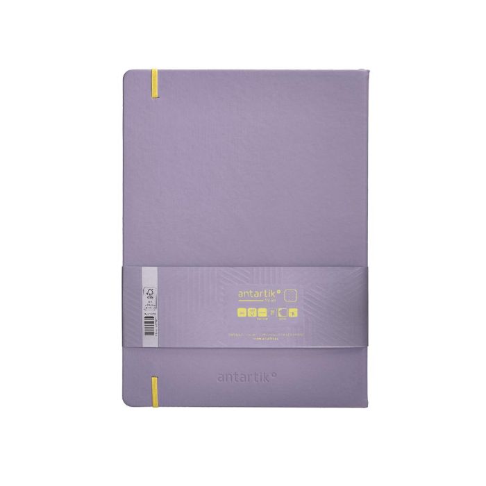 Cuaderno Con Gomilla Antartik Notes Tapa Dura A4 Hojas Puntos Morado Y Amarillo 100 Hojas 80 gr Fsc 2